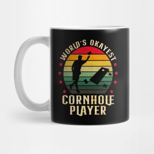 Okayest Cornhole Player Vintage Cornhole Lovers Mug